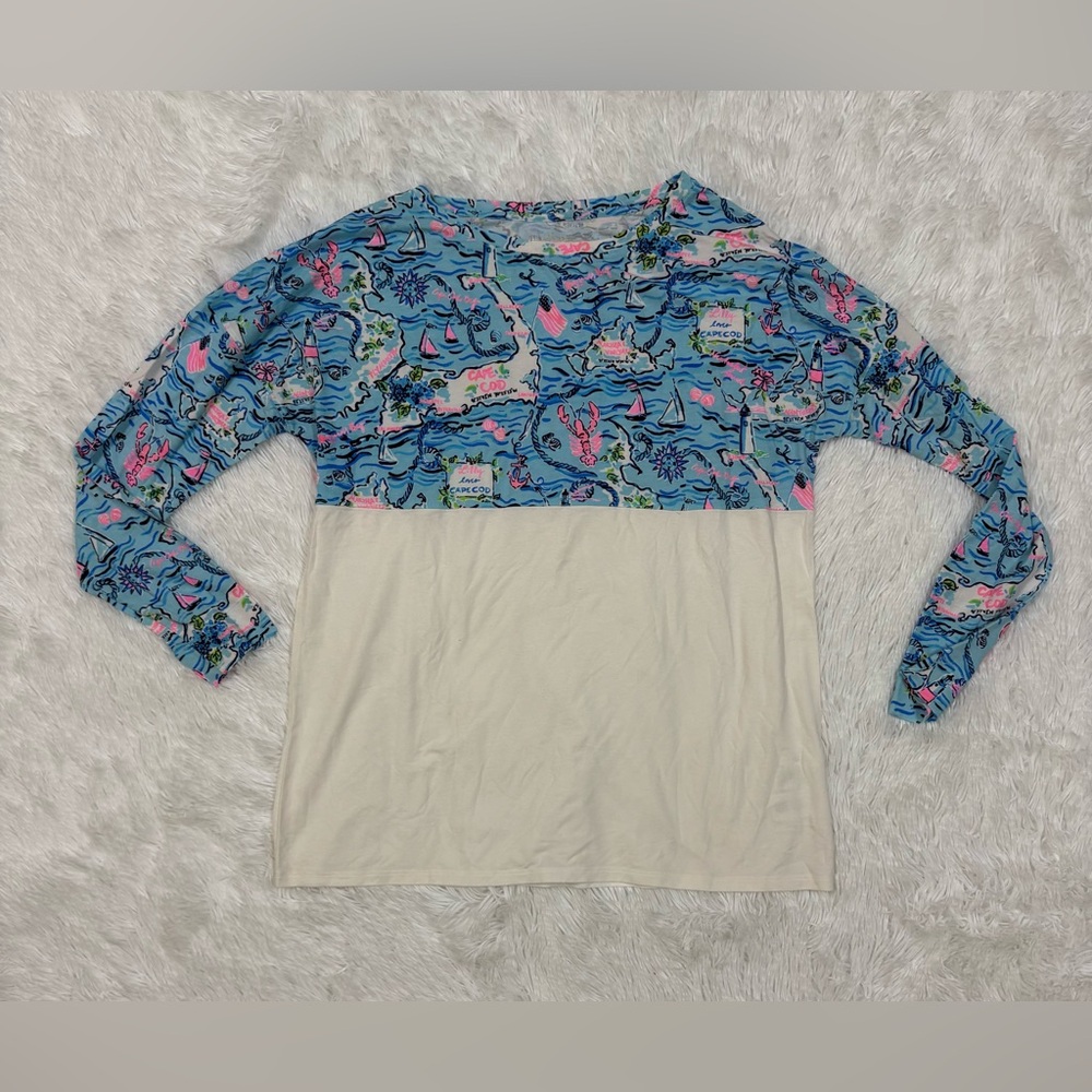 Lilly Pulitzer Blue and Pink Patterned Top